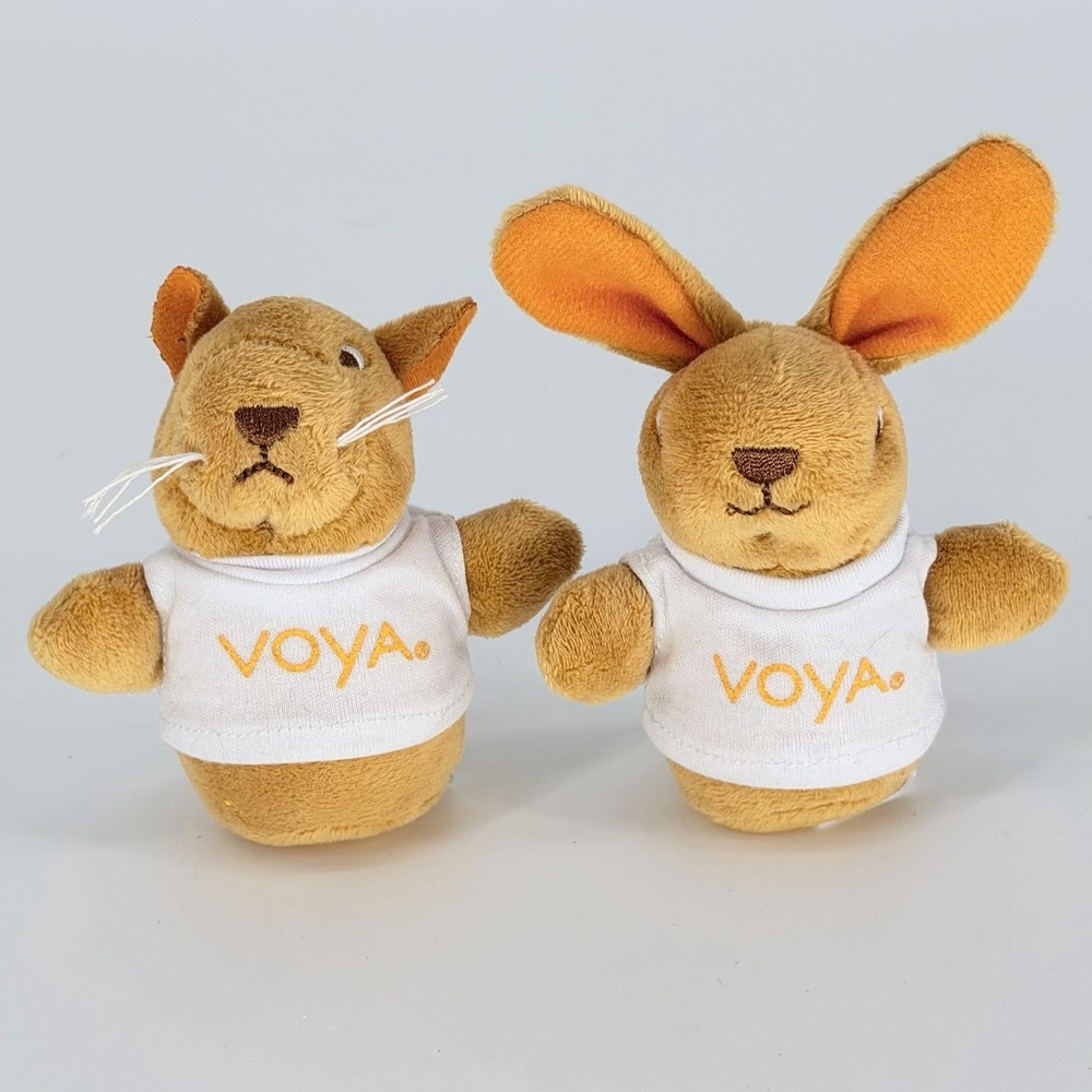 VOYA Vern Val Plush Mascot Set 5in Rabbit Squirrel Promo Chelsea Teddy Bear